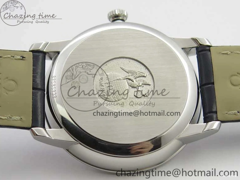 1218 Timeless De Ville Prestige Real PR SS ZF 1:1 Best Edition Gray Dial Blue Markers on Blue Leather Strap MIYOTA 7936